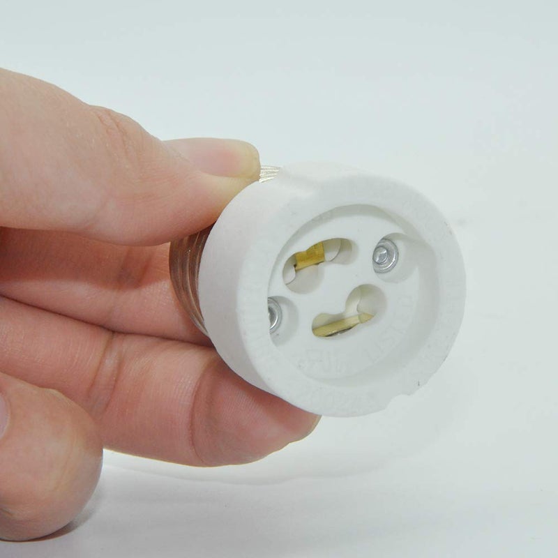 EMNOOTI E26 E27 Edison Screw Socket to GU10 Bayonet Base Adapter,GU10 Ceramic Socket Converters for GU10 Halogen Bulb, GU10 LED Spot Light,UL Listed, 660W/250V - Image 4